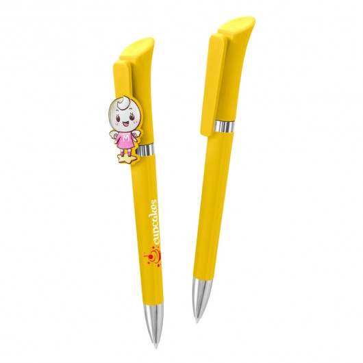Yellow Logo Clip Pens